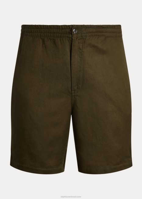 short polo prepster linho mesclado BD6J1644 homens Ralph Lauren copa oliveira
