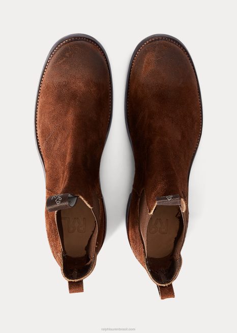 bota chelsea camurça BD6J2131 homens Ralph Lauren marrom