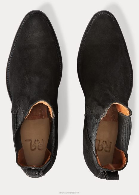 bota chelsea camurça vista lisa BD6J2133 homens Ralph Lauren preto