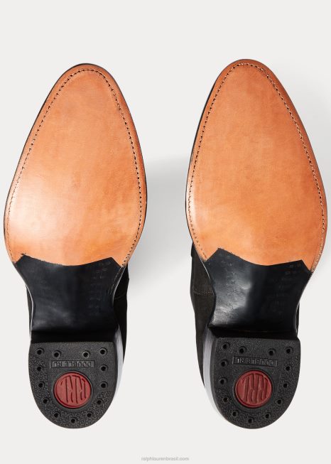 bota chelsea camurça vista lisa BD6J2133 homens Ralph Lauren preto