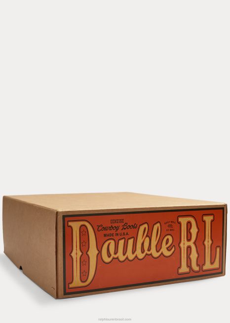 bota de couro BD6J2132 homens Ralph Lauren preto