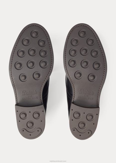 bota de couro BD6J2138 homens Ralph Lauren preto