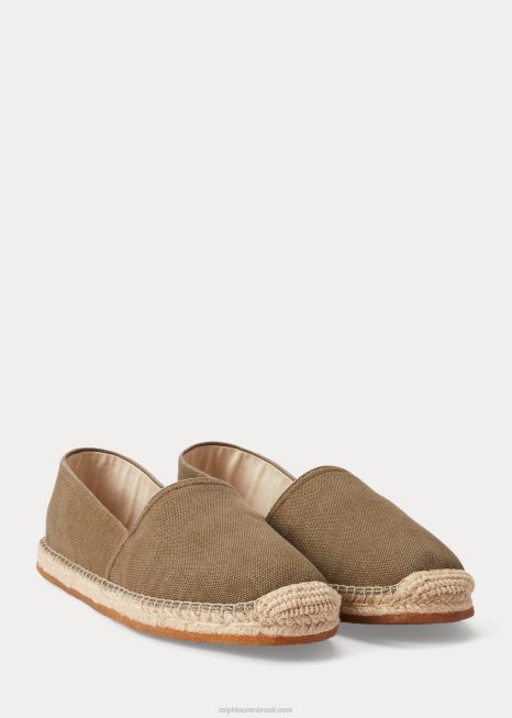 alpargata de lona BD6J2129 homens Ralph Lauren azeitona monótona