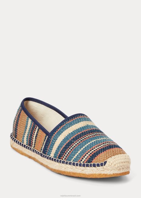 espadrille jacquard tecido a mão BD6J2130 homens Ralph Lauren índigo multi