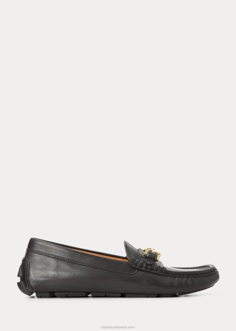 motorista de couro anders BD6J2101 homens Ralph Lauren preto