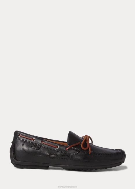 motorista de couro roberts BD6J2083 homens Ralph Lauren preto