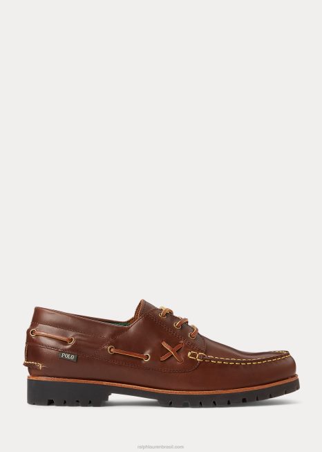 sapatilha em couro ranger BD6J8728 homens Ralph Lauren chocolate marrom