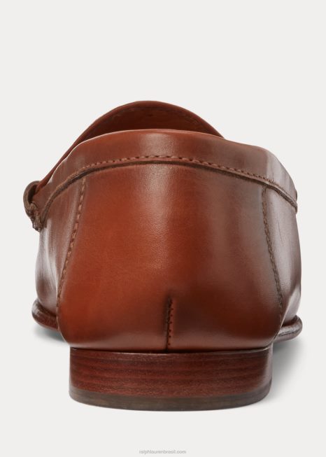 chalmers mocassim de pele de bezerro e lona BD6J2152 homens Ralph Lauren tan/creta