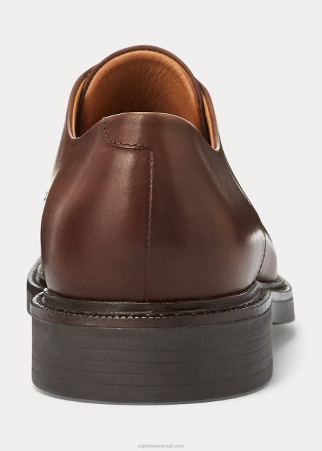 sapatilha biqueira couro asher BD6J2110 homens Ralph Lauren marrom