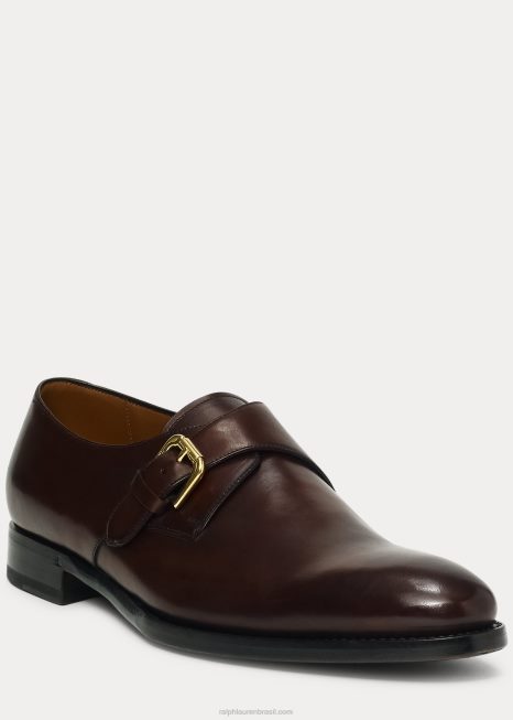 sapato darnell bezerro com tira monk BD6J8733 homens Ralph Lauren marrom escuro