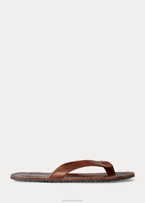 chinelos de couro BD6J2127 homens Ralph Lauren