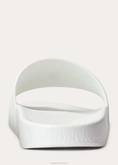 slide de pônei de assinatura BD6J2050 homens Ralph Lauren Marinha Branca