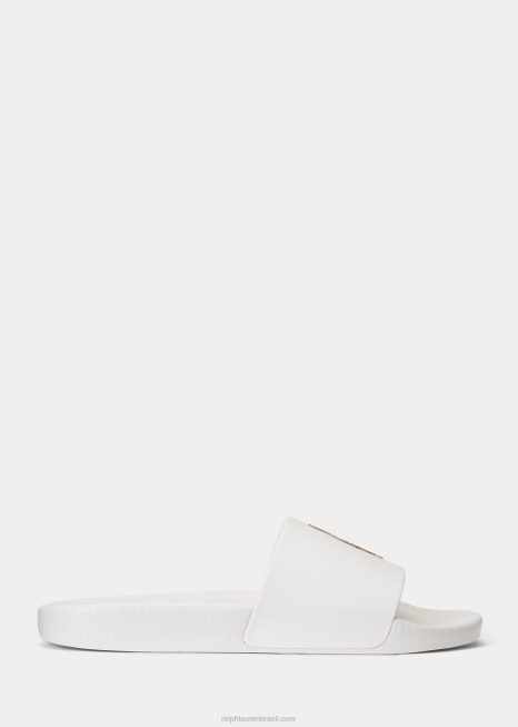 slide de urso polo BD6J2061 homens Ralph Lauren branco