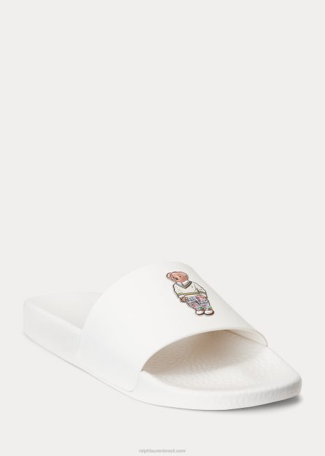 slide de urso polo BD6J2061 homens Ralph Lauren branco
