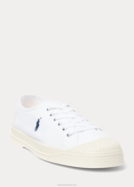 Essence 100 Tênis de lona com bico fino BD6J2044 homens Ralph Lauren Marinha Branca