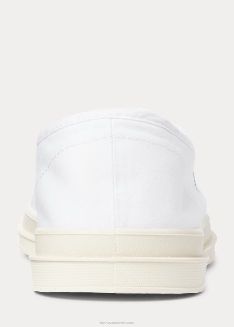 Essence 100 Tênis de lona com bico fino BD6J2044 homens Ralph Lauren Marinha Branca