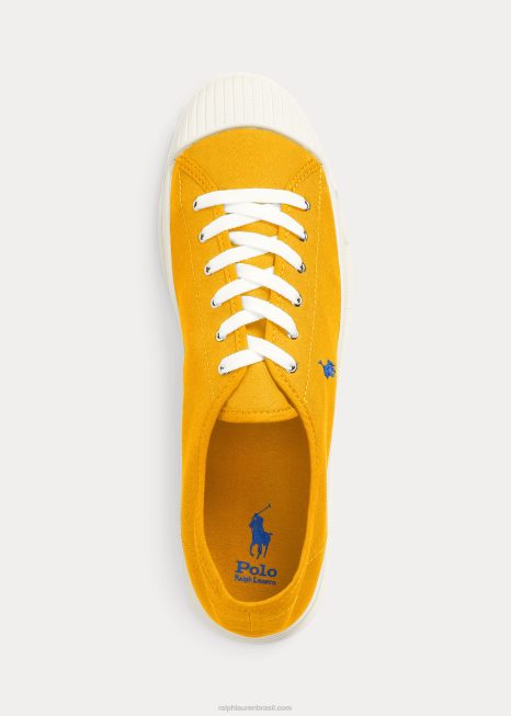 Essence 100 Tênis de lona com bico fino BD6J2045 homens Ralph Lauren amarelo azul
