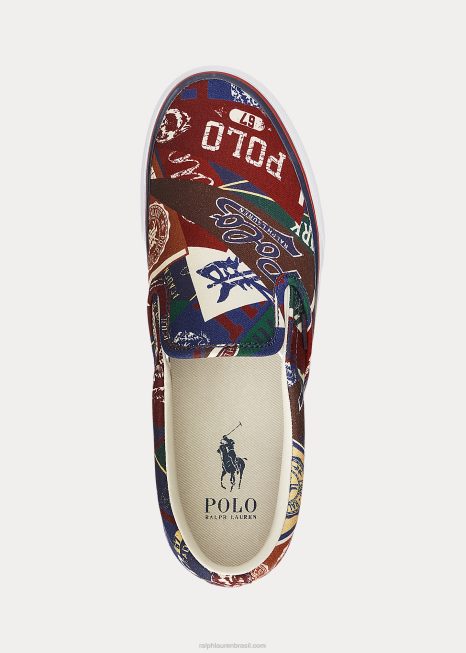 keaton tênis slip-on com estampa de logo BD6J2203 homens Ralph Lauren