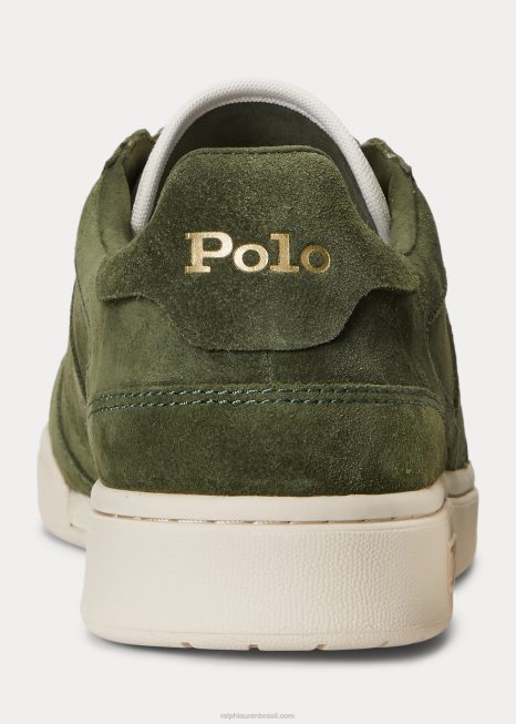 tênis cano baixo em camurça BD6J1999 homens Ralph Lauren monótono clássico