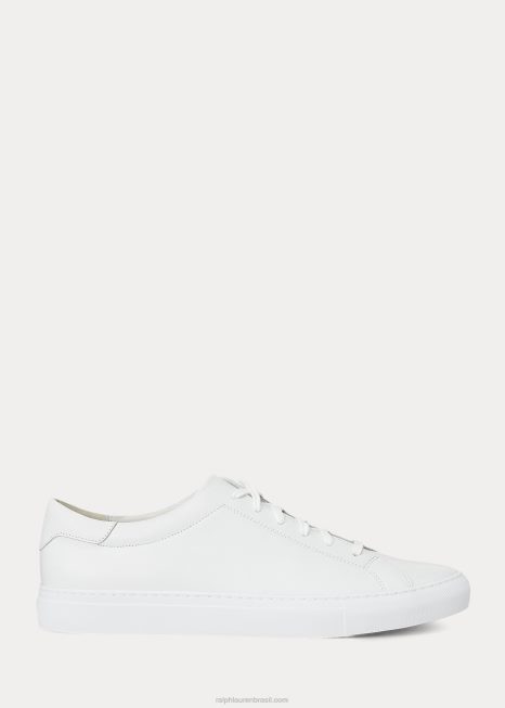 tênis de couro jermain BD6J2013 homens Ralph Lauren branco