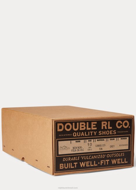 tênis de lona BD6J1951 homens Ralph Lauren cinza