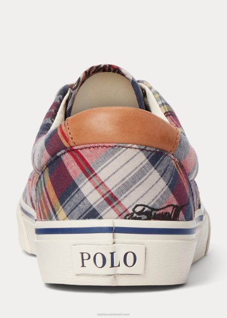 tênis keaton madras BD6J2038 homens Ralph Lauren impressão em bloco