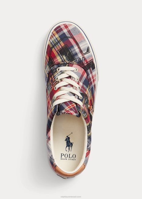 tênis keaton madras BD6J2038 homens Ralph Lauren impressão em bloco