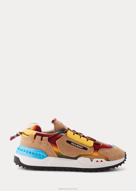 tênis ombre ps200 BD6J2197 homens Ralph Lauren caramelo multi