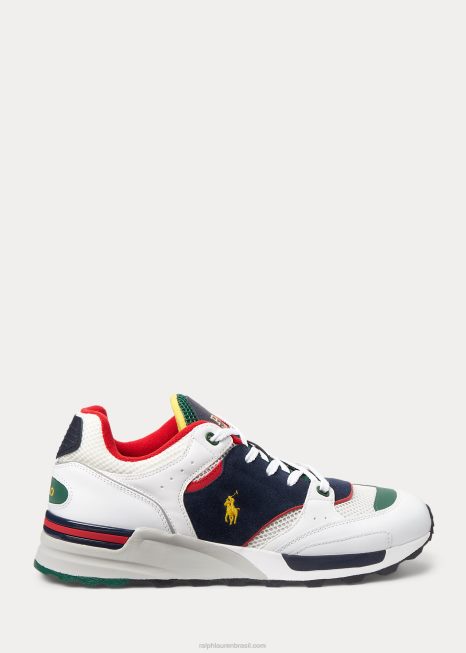 tênis trackster 200 BD6J1959 homens Ralph Lauren Marinha Branca