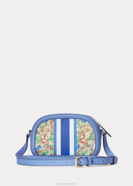 bolsa transversal jordynn média monograma BD6J5440 mulheres Ralph Lauren cáqui/azul nova inglaterra