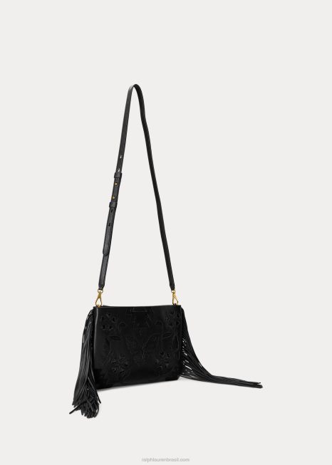 bolsa transversal média elaina em couro BD6J5439 mulheres Ralph Lauren preto