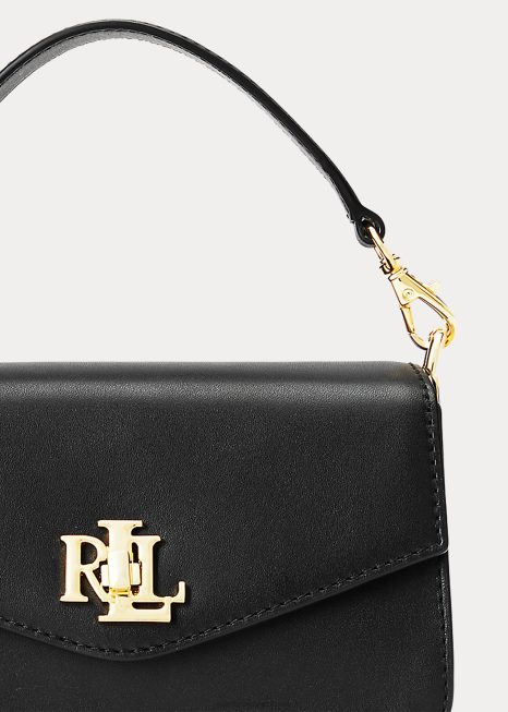 bolsa transversal tayler pequena em couro BD6J5161 mulheres Ralph Lauren preto