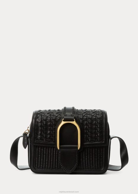 bolsa transversal welington em couro de bezerro BD6J5262 mulheres Ralph Lauren preto