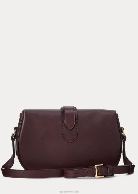 bolsa de ombro welington de couro de bezerro BD6J5280 mulheres Ralph Lauren bordeaux