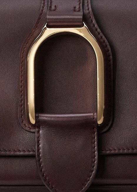 bolsa de ombro welington de couro de bezerro BD6J5280 mulheres Ralph Lauren bordeaux
