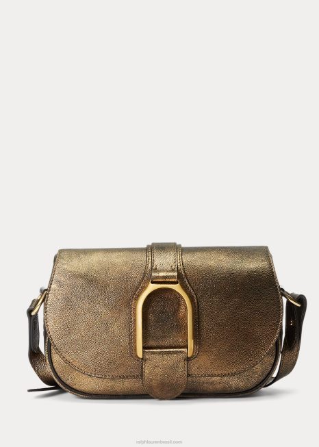 bolsa tiracolo welington metalizada BD6J5271 mulheres Ralph Lauren bronze