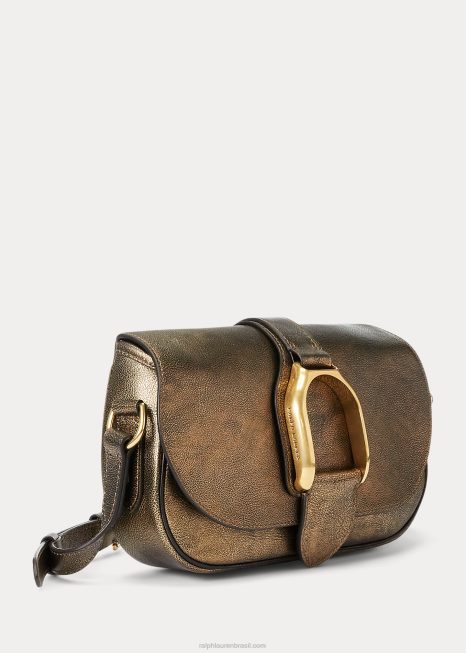 bolsa tiracolo welington metalizada BD6J5271 mulheres Ralph Lauren bronze