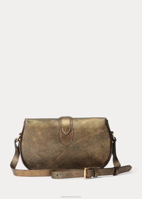 bolsa tiracolo welington metalizada BD6J5271 mulheres Ralph Lauren bronze