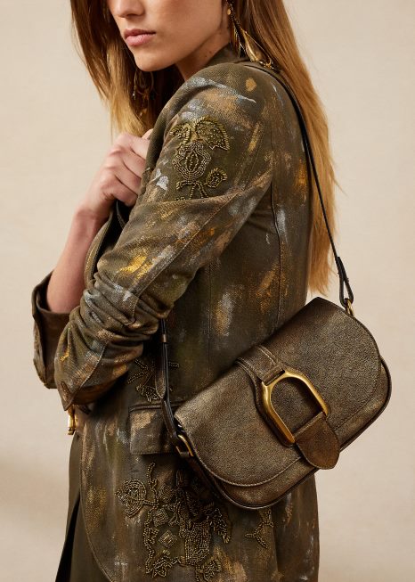 bolsa tiracolo welington metalizada BD6J5271 mulheres Ralph Lauren bronze