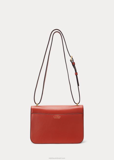 bolsa sophee média em couro BD6J5379 mulheres Ralph Lauren pedra do sol vermelha
