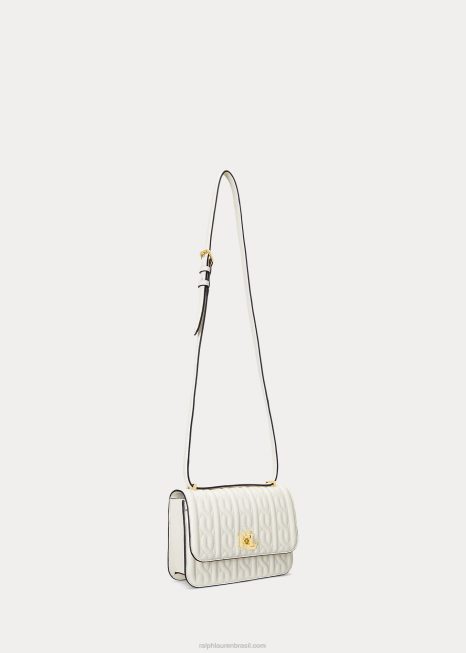 bolsa sophee média em couro napa acolchoado BD6J5380 mulheres Ralph Lauren baunilha/ marinho refinado