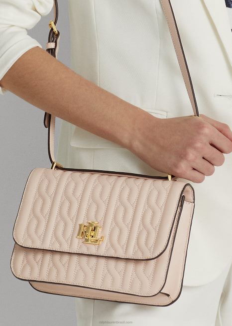 bolsa sophee média em couro napa acolchoado BD6J5381 mulheres Ralph Lauren rosa claro/baunilha