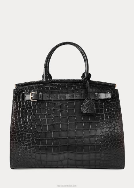 bolsa jacaré grande rl50 BD6J5305 mulheres Ralph Lauren preto