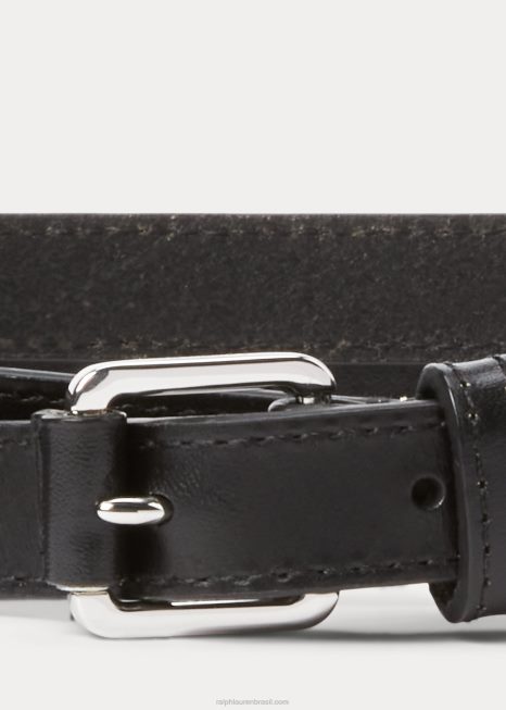 cinto de couro BD6J4919 mulheres Ralph Lauren preto