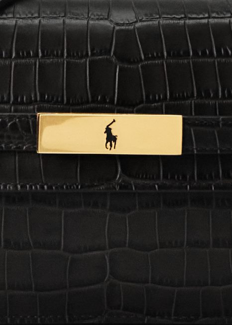 bolsa polo id com estampa de crocodilo BD6J5180 mulheres Ralph Lauren preto