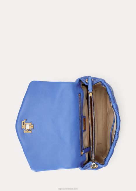 bolsa farrah média em couro acolchoado BD6J5406 mulheres Ralph Lauren Nova Inglaterra azul
