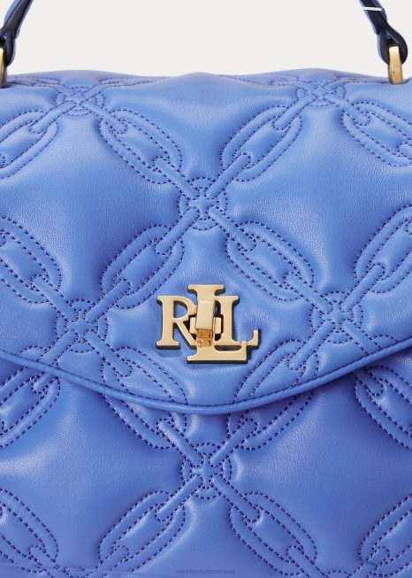 bolsa farrah média em couro acolchoado BD6J5406 mulheres Ralph Lauren Nova Inglaterra azul