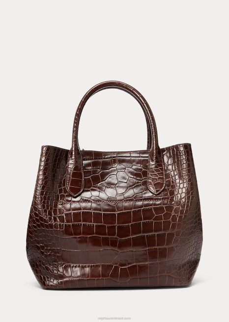 bolsa bellport média com relevo BD6J5216 mulheres Ralph Lauren chocolate