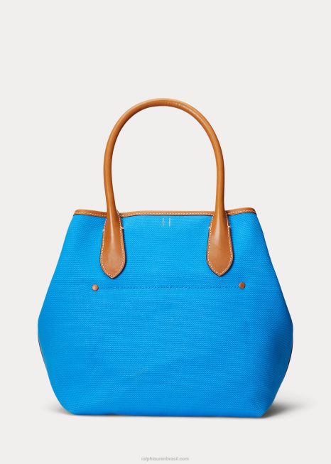bolsa bellport média de lona reversível BD6J5192 mulheres Ralph Lauren geleira turquesa/marinho