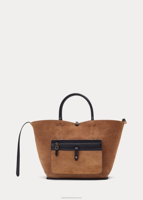 bolsa bellport média em couro BD6J5219 mulheres Ralph Lauren preto